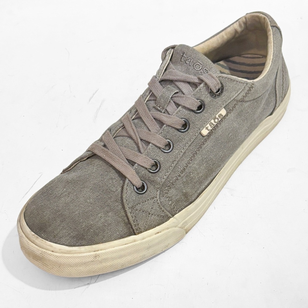 Taos Plim Soul Canvas Sneakers Womens 9.5 Gray Lace‎ Up Casual Coastal Shoes